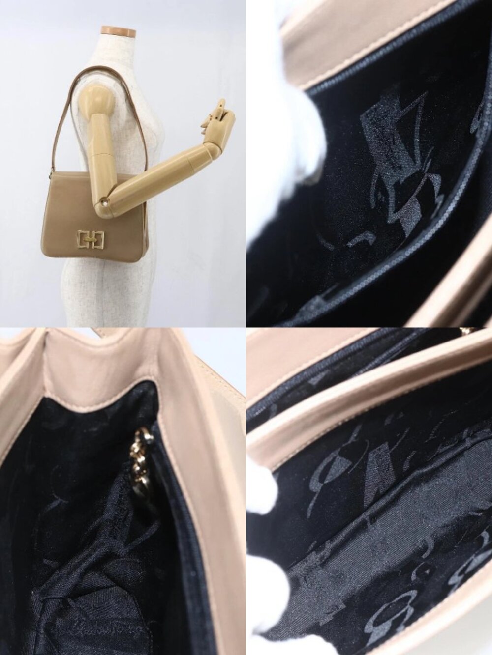 Salvatore Ferragamo Shoulder Bag Leather Beige Gold Auth 157525V - Picture 15 of 16